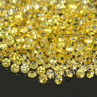Lote de 10 piezas de diamantes de color amarillo canario VVS1 de corte brillante redondo de 2 mm al por mayor Foto 1 de 4