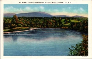 MT. Postal MORRIS Raqueta Río TUPPER LAKE Nueva York lino sin usar - Imagen 1 de 2