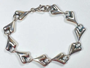 STERLING SILVER Link Bracelet 925 RLM STUDIO Robert Lee Morris Hearts 28g - Picture 1 of 10