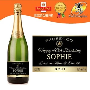 PERSONALISIERTES PROSECCO FLASCHENETIKETT GEBURTSTAG JEDER ANLASS GESCHENK - Bild 1 von 1