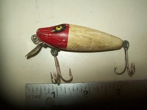 2 1/2" langer Holz Markenlos Tauchen Schalen Angelköder mit Tack Eyes Runt Typ - Bild 1 von 6