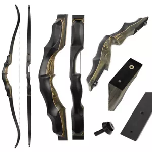 62" Takedown Recurve Bow Hunting 20-60lbs Limbs Archery Adult Shooting Target - Picture 1 of 14