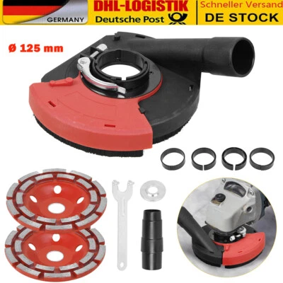 ZREE Absaughaube Staubabsaugung für Winkelschleifer Profi Diamantschleiftopf Ø 125 mm