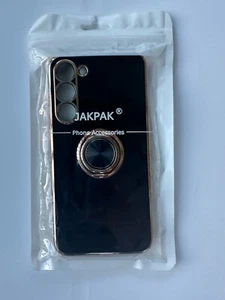 Galaxy S23 Case with ring holder as kickstand, Black and gold colors, Cool! - Photo 1 sur 2