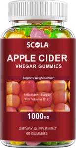Apple Cider Vinegar Gummies/ACV Capsules With The Mother Fast Weight Loss Detox - Picture 1 of 8