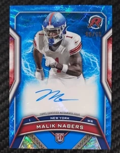 2024 Topps Resurgence Malik Nabers Blue 60/99 Refractor Auto Rookie GIANTS RRSMN - Bild 1 von 5