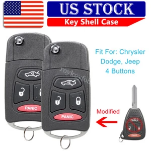 2 For 2005 2006 2007 Chrysler 300 Keyless Remote Uncut Key Fob Shell Case Cover - Picture 1 of 9