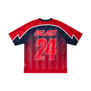 Palace Meshy Stripe Jersey Red Navy - 24FW - Picture 1 of 1