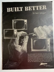 Zenith TV Vintage 1965 Printwerbung 13"x10" tragbarer Fernseher besser gebaut - Bild 1 von 1