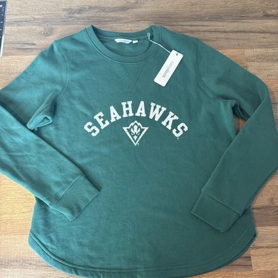 Sudadera suave verde Settle Seahawks dobladillo redondo para mujer L nueva con etiquetas $59 Camp David Foto 1 de 4