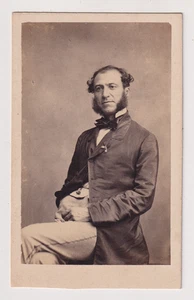 CDV anonyme Second Empire -Portrait d'un homme à identifier-Vintage print c.1860 - Bild 1 von 1