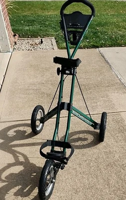 Sun Mountain Green Speed Cart 3-Wheel Golf Push Pull Collapsible w/ Brake - Image 1 of 4