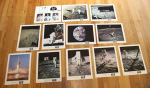 1969 set 12 photos from the Apollo 11 w/ First Day of Issue Moon Landing Stamps - Picture 1 of 19