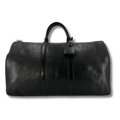 LOUIS VUITTON BostonBag Epi Leather Keepall 50 Logo Embossed Black M42962 NNBp43 - Image 1 of 4