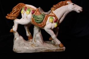 Chinesische Tang Dynastie Crackle Glas großes Pferd 10" groß wunderschön & selten - Bild 1 von 14
