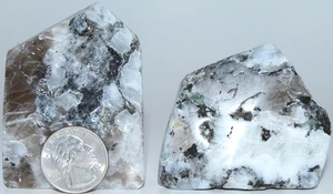 Piedra lunar arco iris AAA Madagascar forma libre / 2 piezas / 8,90 oz (252,31 gr) 3573 - Imagen 1 de 8