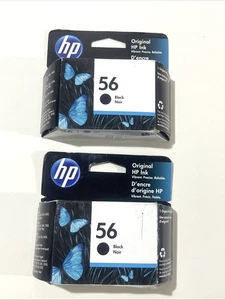 Cartucho de tinta negro 2 HP 56 (C6656A) nuevo en paquete stock antiguo 2020 sellado - Imagen 1 de 4