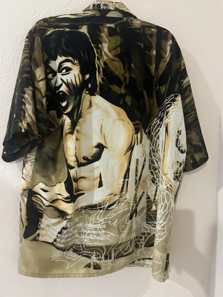 Camisa De Colección Y2K Bruce Lee El Dragón Película MMA Artes Marciales Lucha AOP Grande Foto 1 de 4