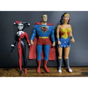BATMAN THE ANIMATED SERIES HARLEY QUINN, SUPERMAN & WONDER WOMAN 5.5” FIGURES DC - Picture 1 of 9