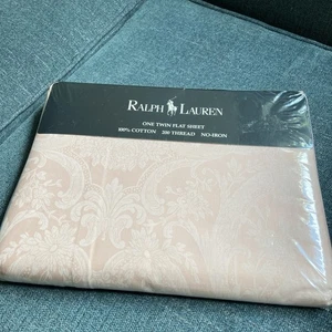 Ralph Lauren Early 1990s Avery Pink Paisley Flat Sheet - RETIRED TWIN NEW - Picture 1 of 7