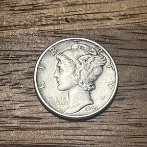 1944 U.S. MERCURY DIME 90% Silver ERROR "IN COD WE TRUST" WW2 Era 10c Coin - Picture 1 of 8