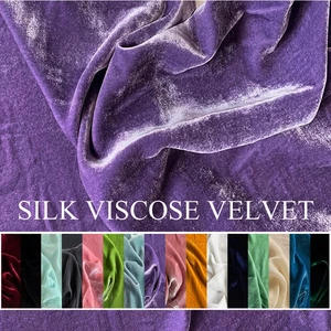 55'' Wide Viscose Silk Velvet Fabric Evening Gowns Wedding Material Velour Silk  - Picture 1 of 21