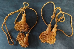 Paire d'embrasses passementerie vieil or début XXème - Imagen 1 de 5