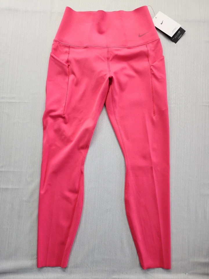 Nike Universa High Waist 7/8 Leggings w/ Pockets Women's Large Pink DQ5897-850