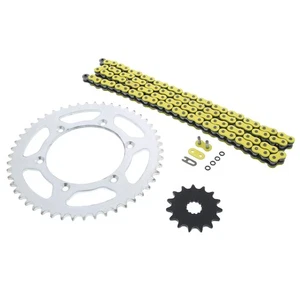 Cadena y piñón de junta tórica amarilla para Yamaha 99-14 YZ250, 99-01 WR400F 15/50 114 L - Imagen 1 de 4