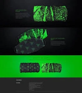 Razer Bandana Mask - Soft Breathable - One Size Fits All - Shattered Glass V2 - Picture 1 of 2