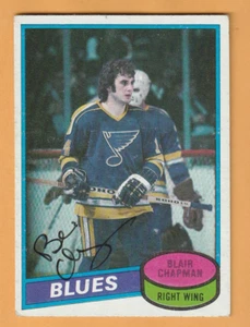 Tarjeta 3D Topps firmada por Blair Chapman St. Louis Blues 1980-81 - Imagen 1 de 2