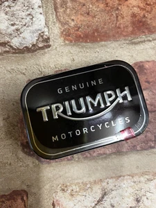 Triumph Motorcycles Embossed Small Metal Tin Of 15g Strong Sugar Free Mini Mints - Picture 1 of 5
