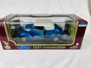 Road Legends 1937 Blue Ford Convertible 1/18/damaged box - Picture 1 of 12