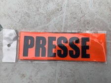 BRASSARD tissus PRESSE Orange Et NOIR Avec Attache Scratch Sécurité