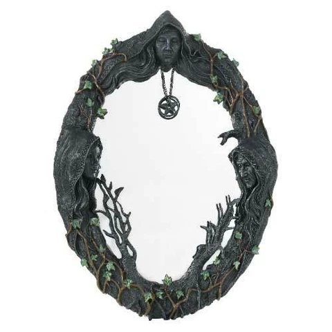 Goddess Maiden Mother Crone Tree Branches Gothic Wicca Pagan 17-1/2" Wall Mirror Cover