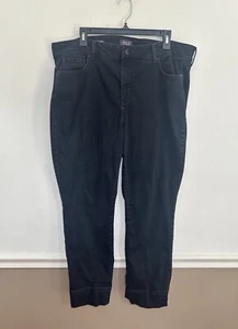 NYDJ Marilyn Straight Jeans Size 18W Black Lift Tuck Technology High Waist - Picture 1 of 8