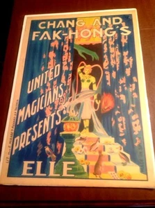 Original Chang und Fak-Hong's / Elle. ca. 1922 Art Deco magische Poster - Bild 1 von 5