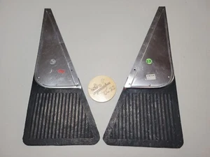 Vintage Stainless Steel Rubber Mud Flaps Splash Guards Chrome Ford Chevy Dodge - Picture 1 of 24