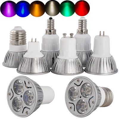 8 Colors Dimmable E12 GU10 MR16 GU5.3 E27 3W LED Spotlight Bulb White Light Lamp - Image 1 of 4