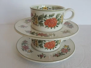 2er Set Villeroy & Boch Summerday 2tlg flache Tassen & Untertassen Germany Kaffee Tee - Bild 1 von 6
