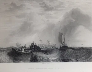 Antica stampa Orange Merchantman Going to Pieces William Turner Wallis 1860 - Bild 1 von 2