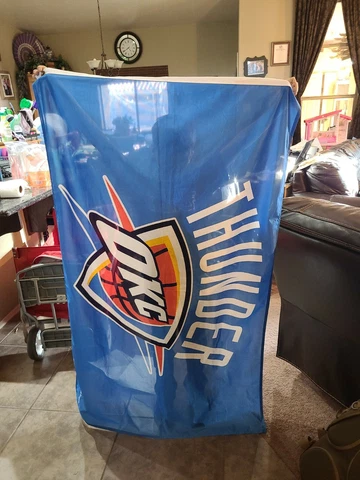 NBA Basketball OKLAHOMA CITY THUNDER 3' x 5' OKC Indoor Outdoor Nylon FLAG Cover