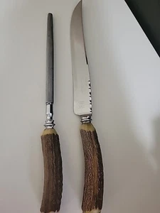 Cuchillo de colección B.Thomas y mango de ciervo de acero afilado, Sheffield Inglaterra. - Imagen 1 de 17