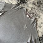 Tommy Hilfiger Grey Waffle Knit TH Logo Tee Short Sleeve Tshirt Top L
