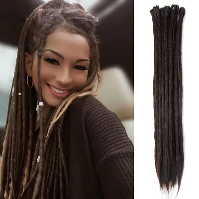 20 PIEZAS Rastas Marrón Oscuro Extensión 20" Crochet Trenzas SE Rastas Hip Hop Locs Foto 1 de 4