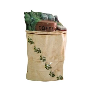 Lebensmittel Papiertüte Keramik Kanister mittel Kaffee Efeu Vintage 80er Jahre - Bild 1 von 10
