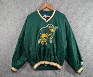 STARTER Giacca Bomber Varsity Vintage NSDU Dakota Bison Verde Nylon - L - Foto 1 di 18