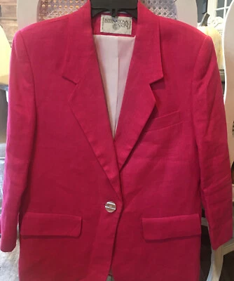 Blazer Chaqueta LINO Escena Internacional 7/8 Fushia Rosa Forrado PRIMAVERA CLÁSICA Foto 1 de 4