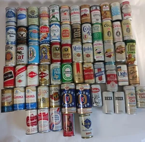 Lot Of 66 Empty Vintage Beer Cans, Variety From 70s 80s See Photos For Brands - Picture 1 of 10
