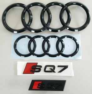 Original Audi Q7 SQ7 4M (15-24) Black Emblems Badges Audi Rings Complete Set New - Bild 1 von 8